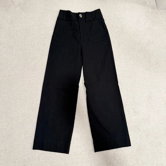 Maeve Colette Magic Fabric Crop Wide-Leg Pants Black Size 24 - Picture 4 of 7